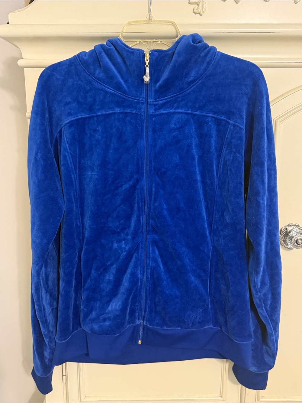 Juicy Couture Royal Blue Velour Hoodie NWOT XL